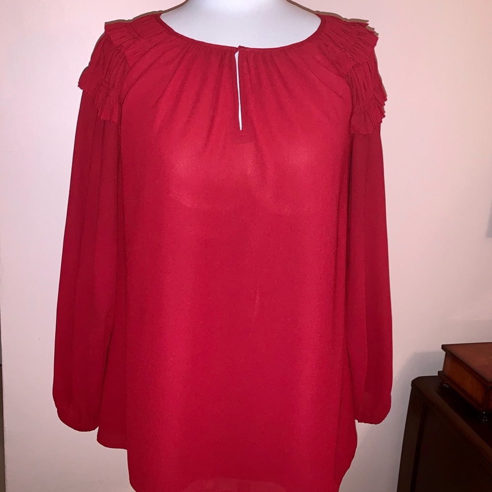 AnnTaylor Long sleeve wine colored top